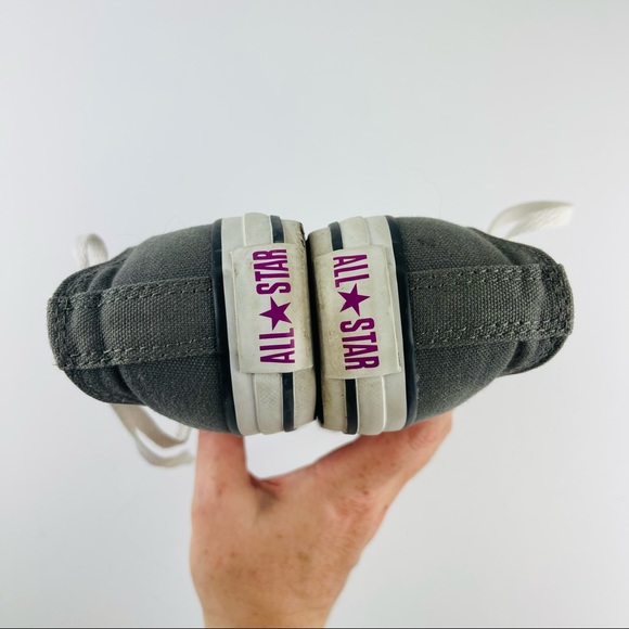 Converse All Star Kids Shoes Size 4 Purple and Gray - Picture 3 of 9